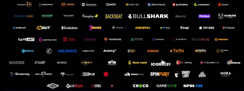 NV Casino dostawcy gier Pragmatic Play Evolution Gaming NetEnt Novomatic Spinomenal lista providerów