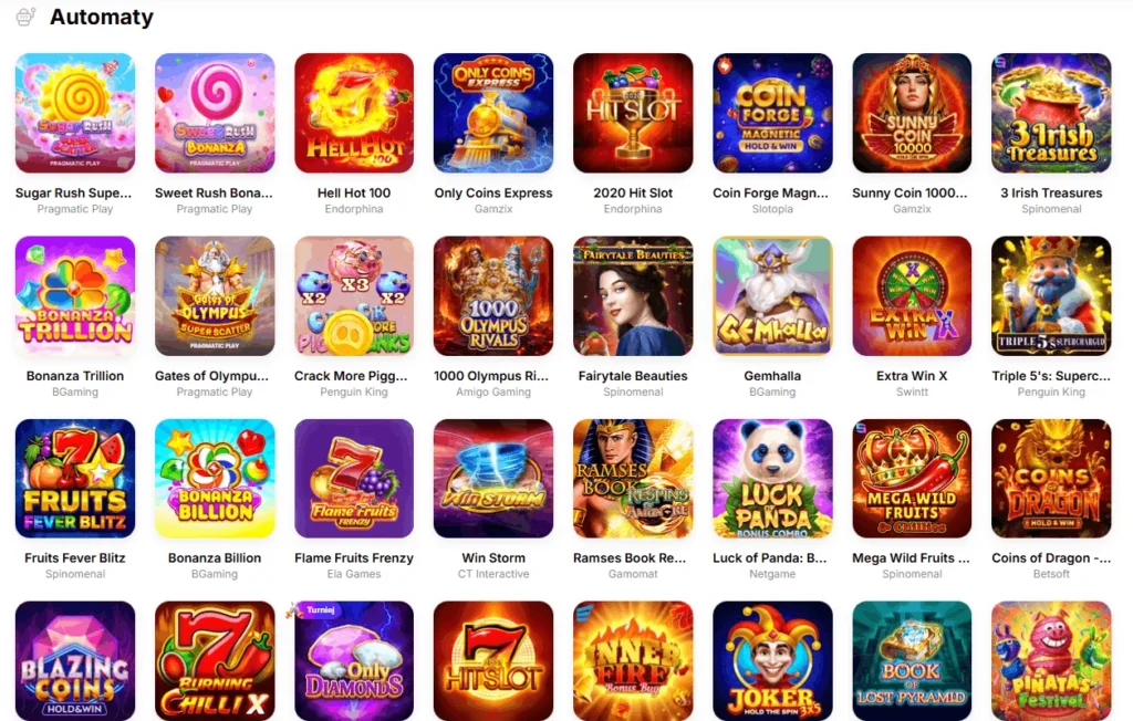 Automaty w HitnSpin Casino popularne sloty Pragmatic Play i inne