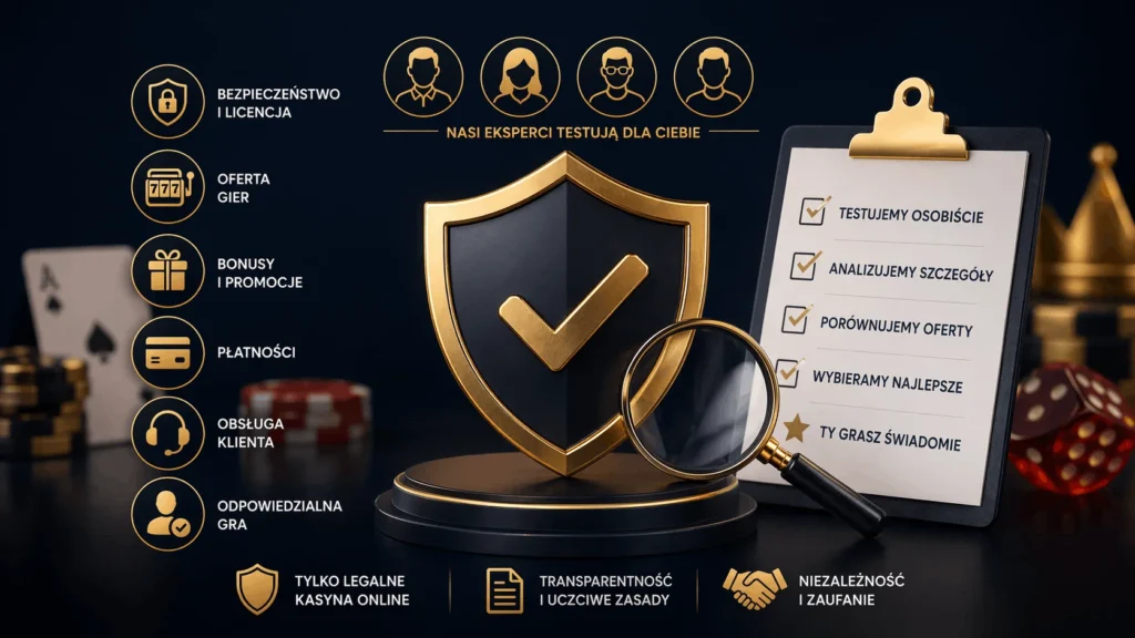Metodologia oceny kasyn online przez redakcję Automaty.bet - 6 kryteriów, eksperci, checklista testowania i zasady zaufania