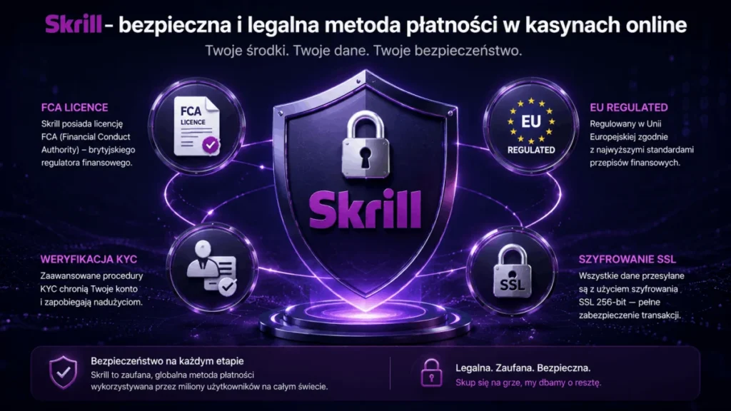 Bezpieczeństwo płatności Skrill w polskich kasynach online — licencja FCA, regulacje KNF, ochrona środków gracza